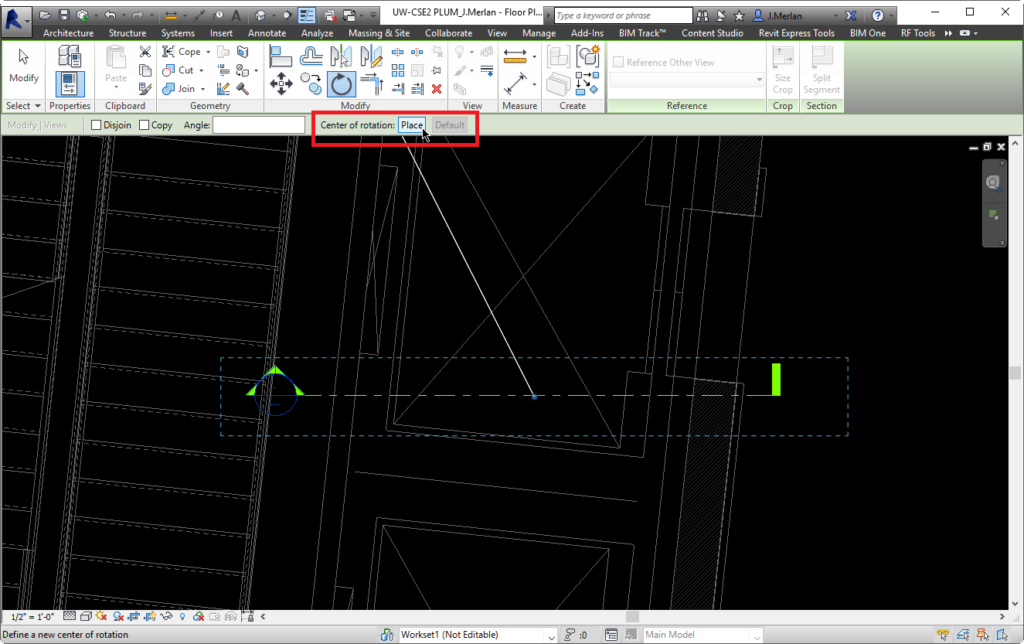 Rotate a section to line up to an angled element in Revit BIM Extension