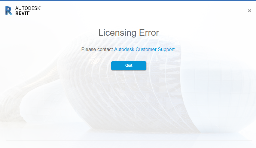Autodesk Revit 2019 Licensing Error